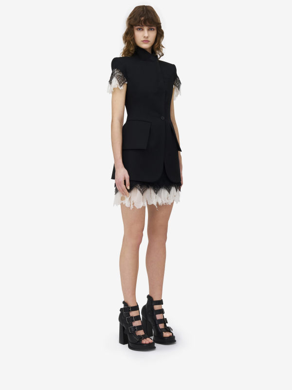 ALEXANDER MCQUEEN - Cobweb Lace Mini Skirt - Item 830083QJADK1000